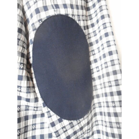 Tommy Hilfiger Womens Blue White Plaid Blazer Elbow Patches Lined Size 14 NWOT - Picture 7 of 9